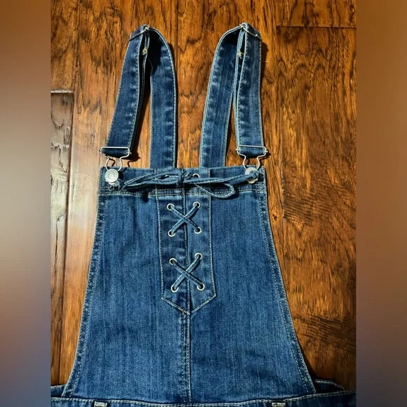 PACSUN Jean Denim Short Overalls - Picture 3 of 6